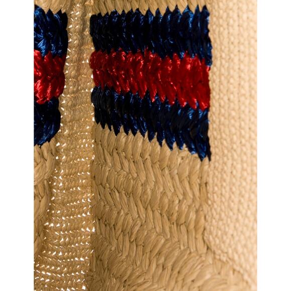 Gucci Woven Tote with Red and Blue Accents - Picture 5 of 5